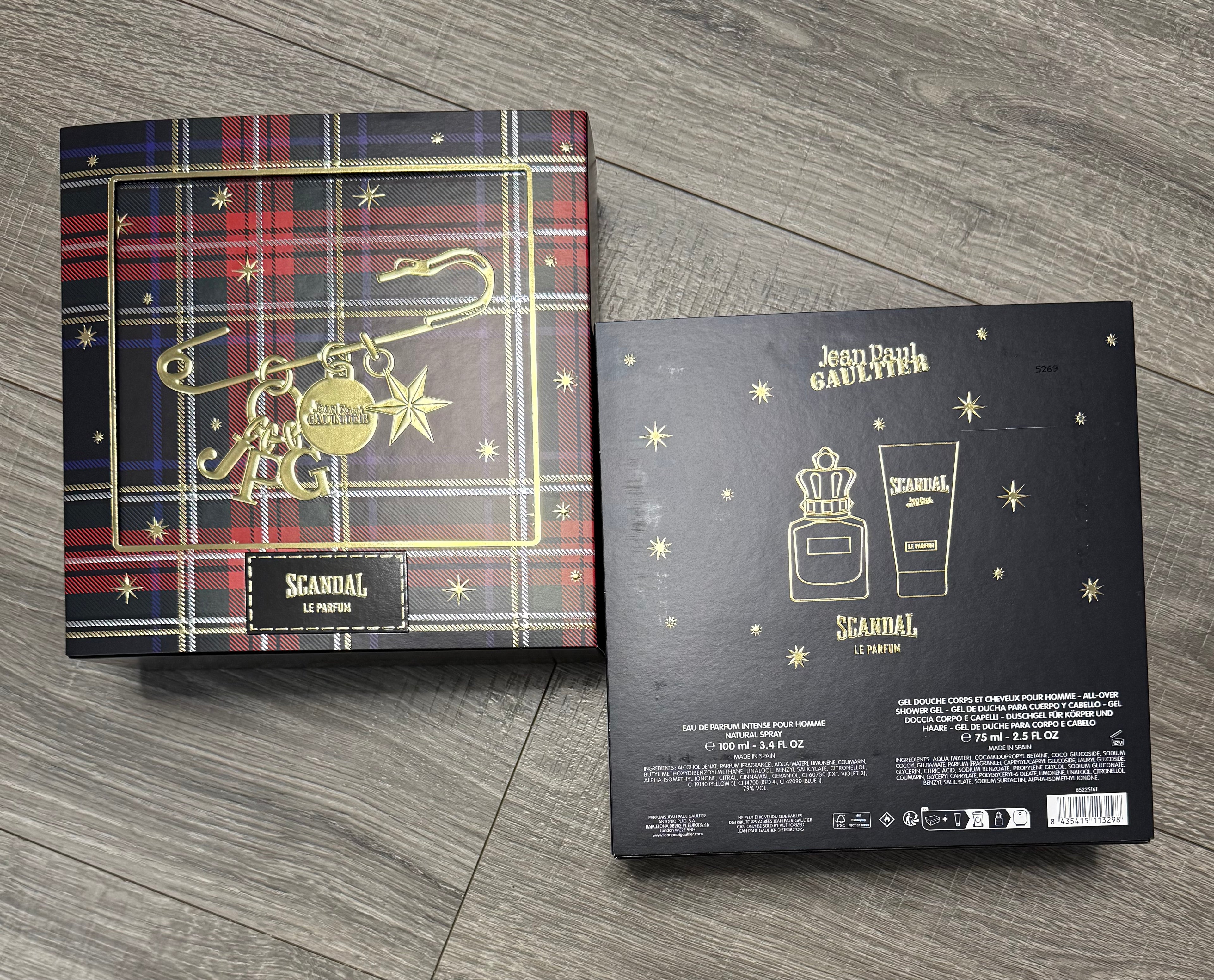 Gift set Le Scandal Le Parfum Eau de Parfum 100 ml / 3,4 fl. oz + Gel de Ducha 75 ml Para Hombres de Jean Paul Gaultier